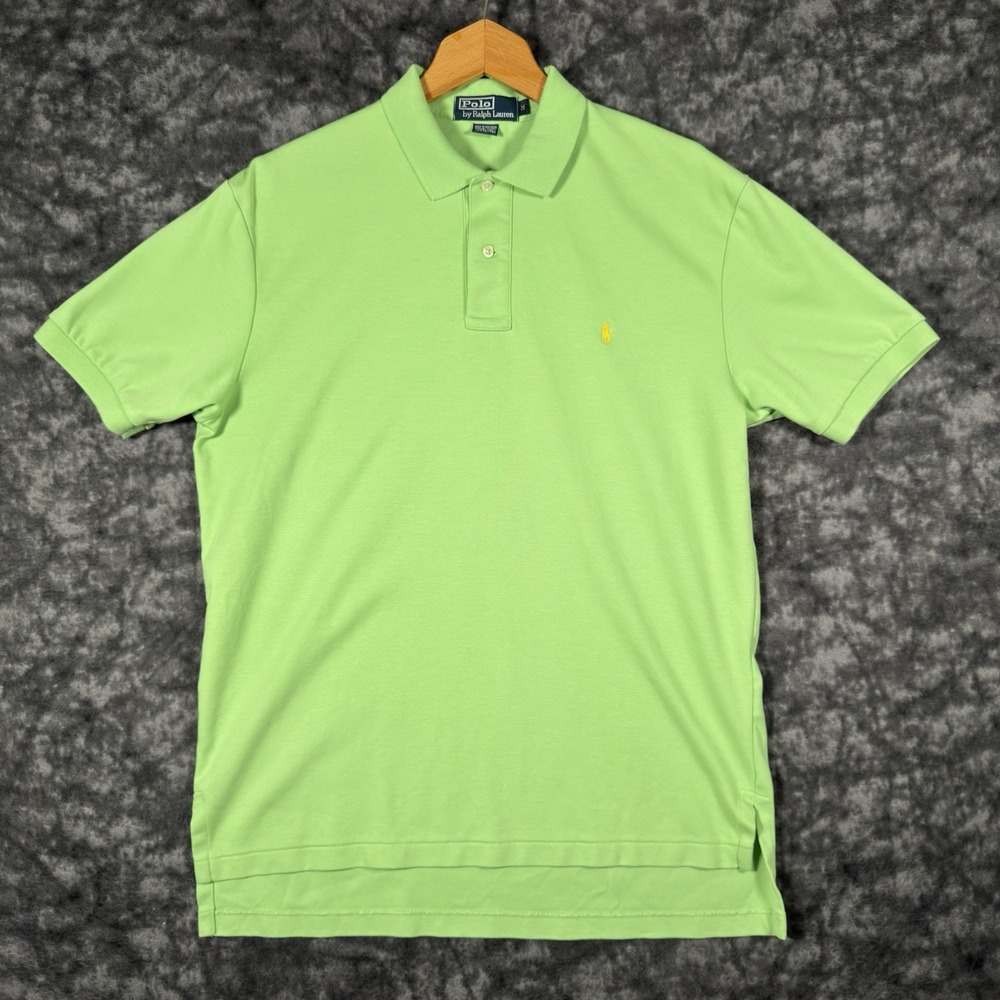 Polo Ralph Lauren Polo Shirt Mens Size M Bright Green Embroidered Pony EUC